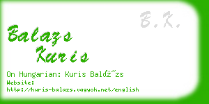 balazs kuris business card